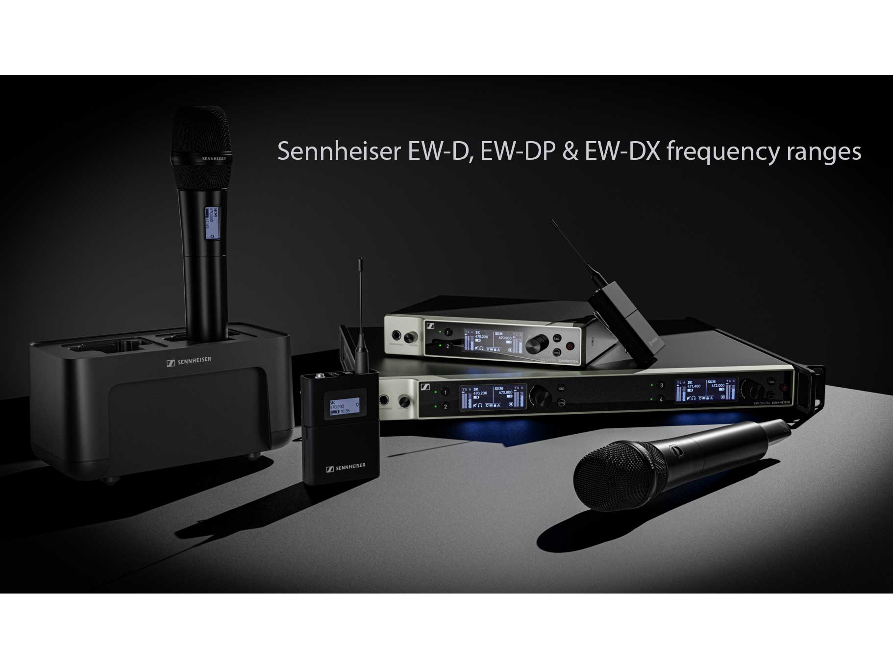 Sennheiser frequency ranges for EW-D, EW-DP & EW-DX wireless systems